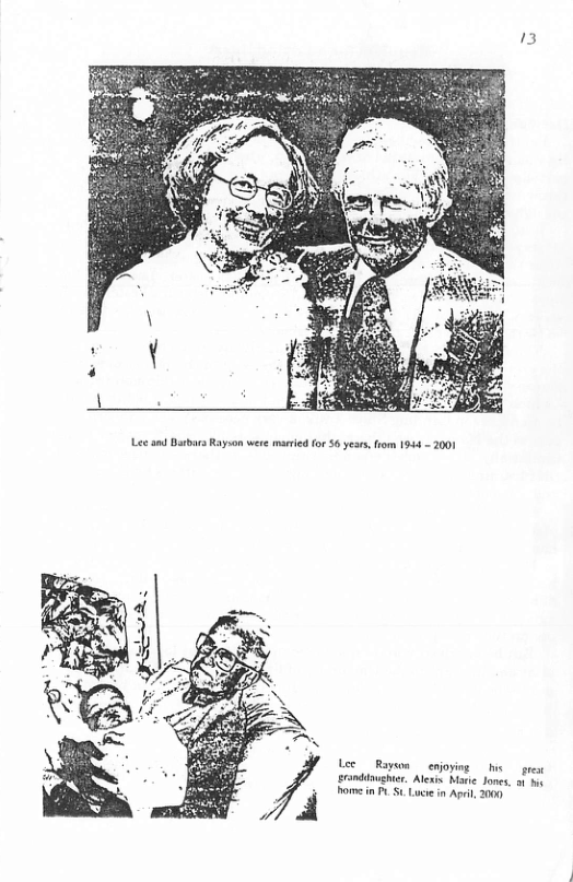 13 Lee and Barbars Rayson were maried or 56 years,fom (944 2001 Lec Rayom emoing by prex randdnughte. Alexix Maric Jones, of s o oSt Lucte in Apei, 2000